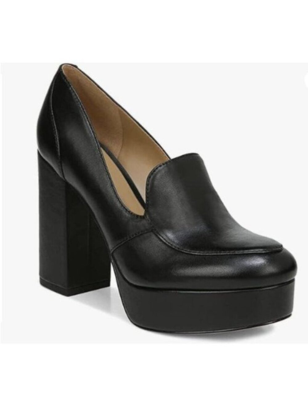 FOWT Women’s High Platform Loafers Heels High Block Heeled Closed Round Toe Pump